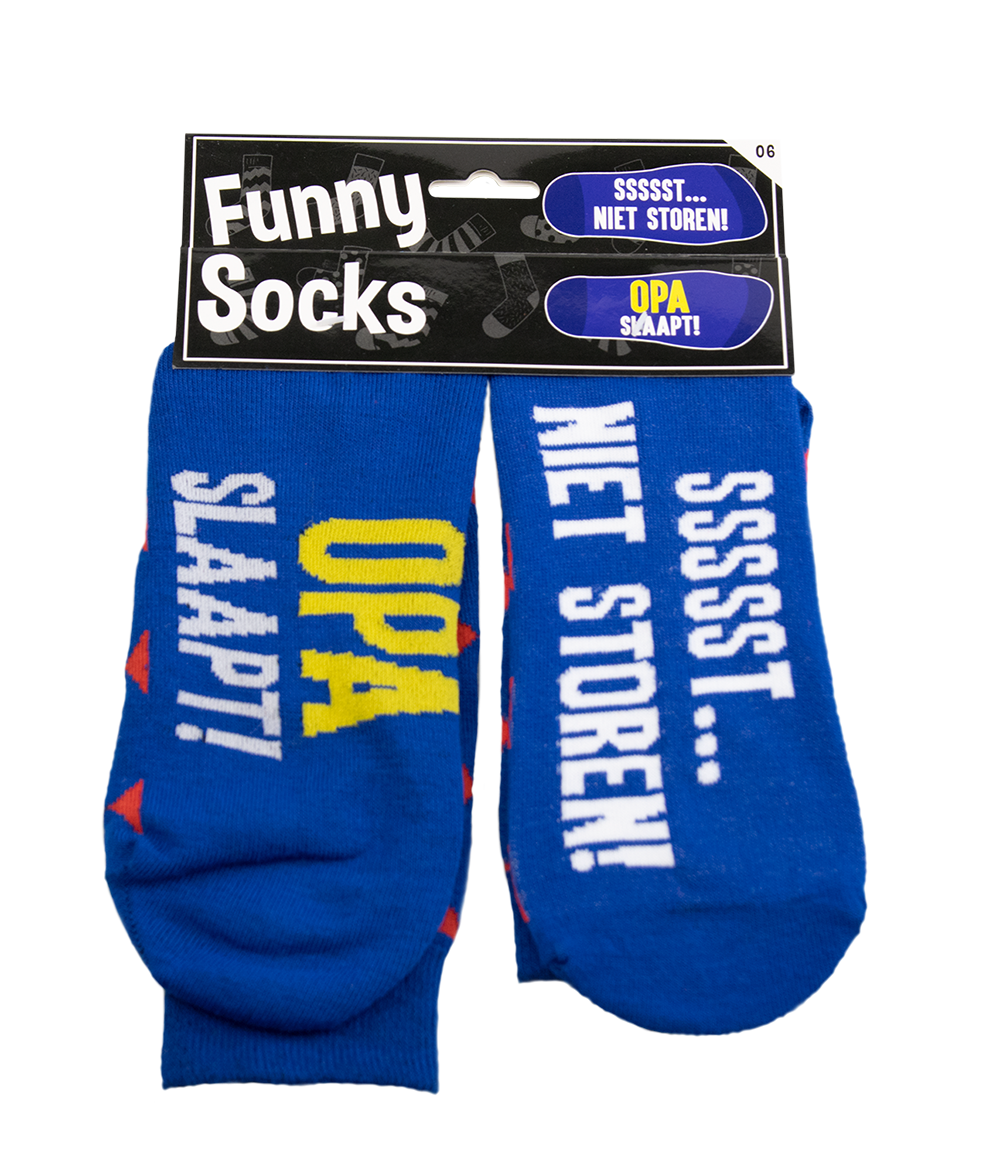 Funny socks - Opa slaapt sssst