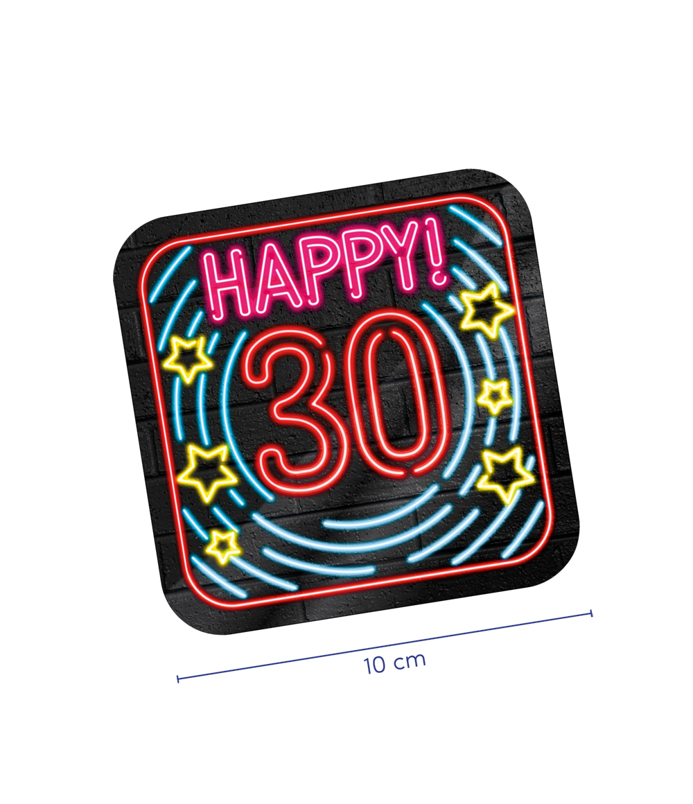 Neon onderzetters - 30 jaar OP=OP