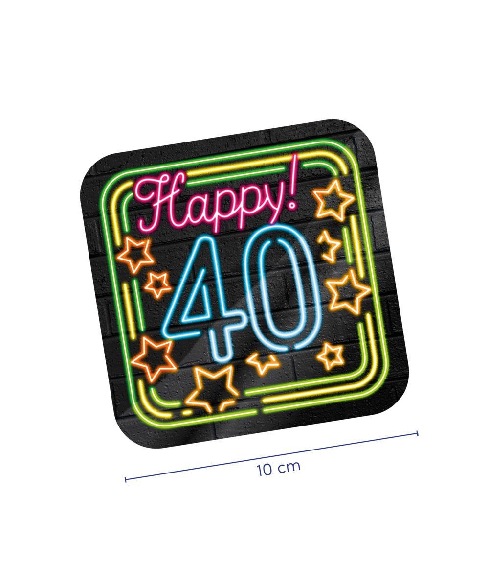Neon onderzetters - 40 jaar OP=OP