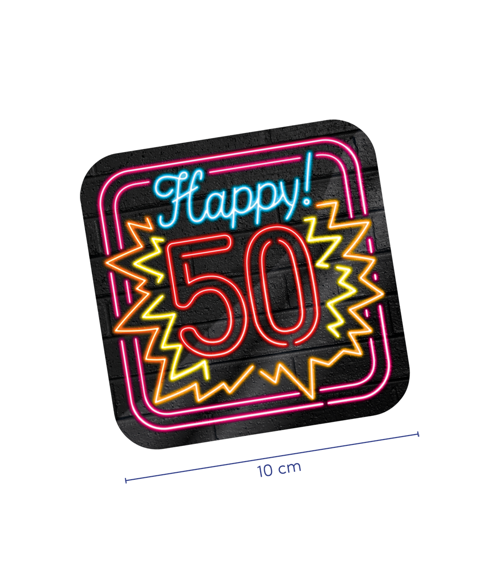 Neon onderzetters - 50 jaar OP=OP