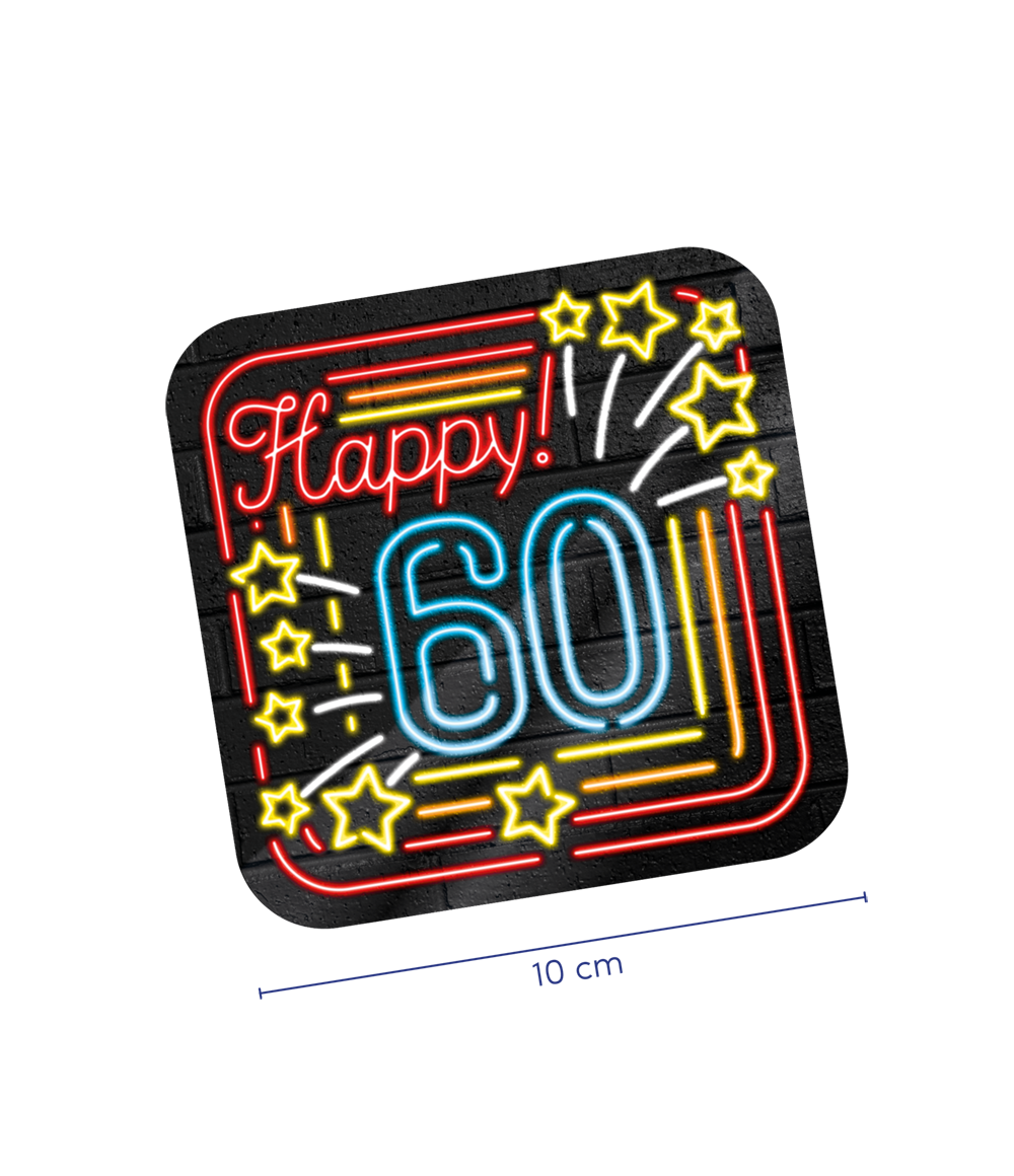 Neon onderzetters - 60 jaar OP=OP