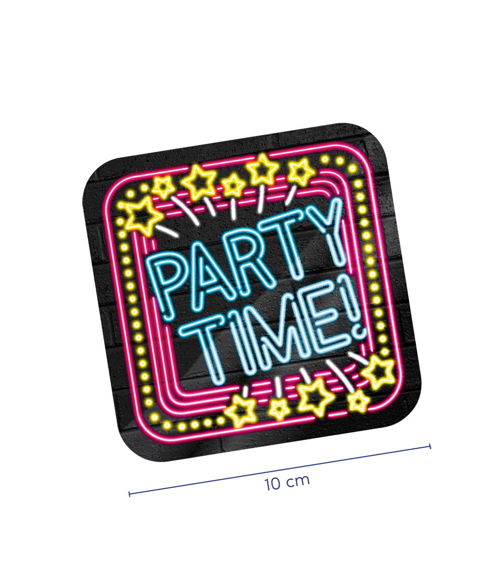 Neon onderzetters - Party time! OP=OP