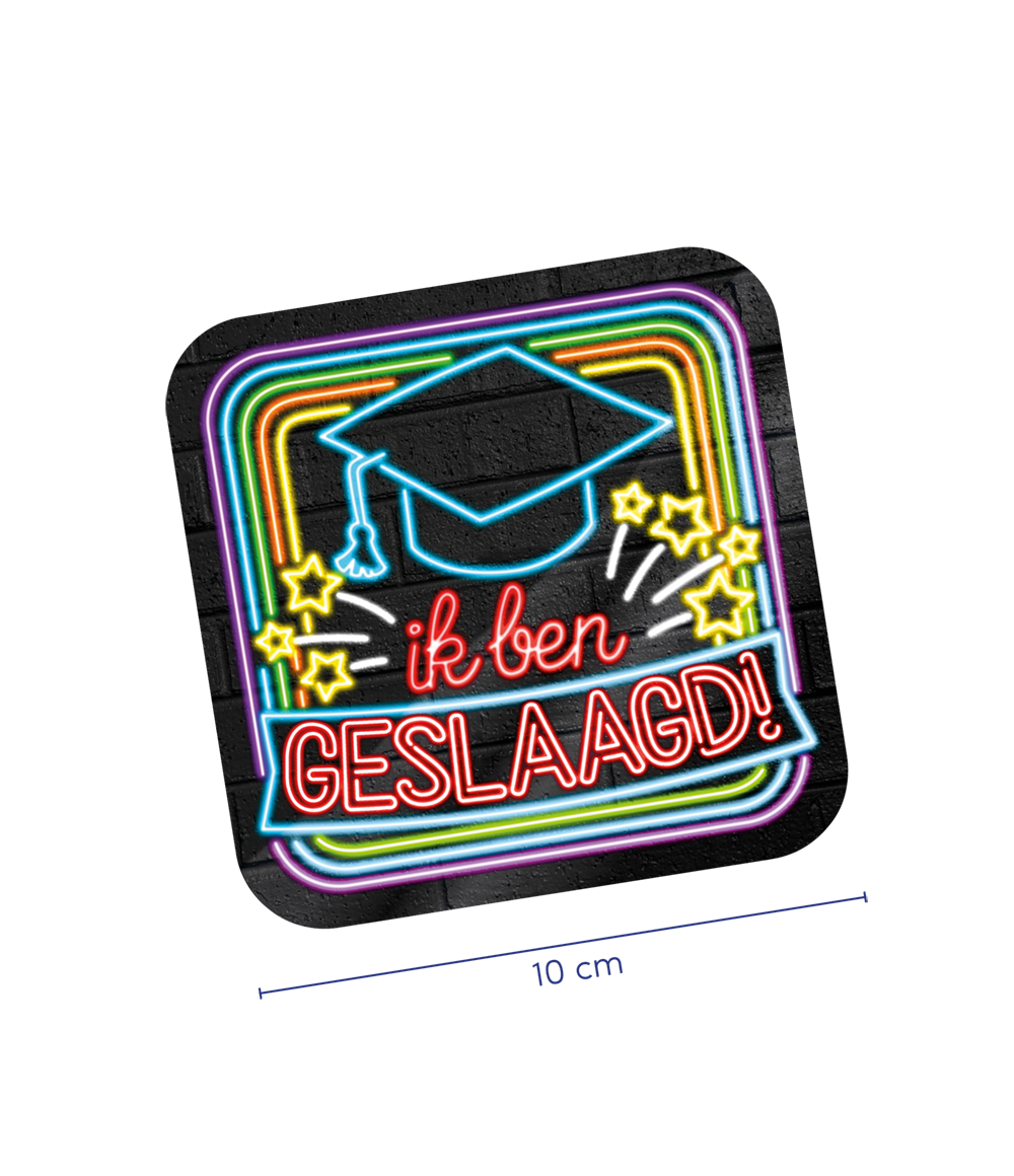 Neon onderzetters - Geslaagd OP=OP