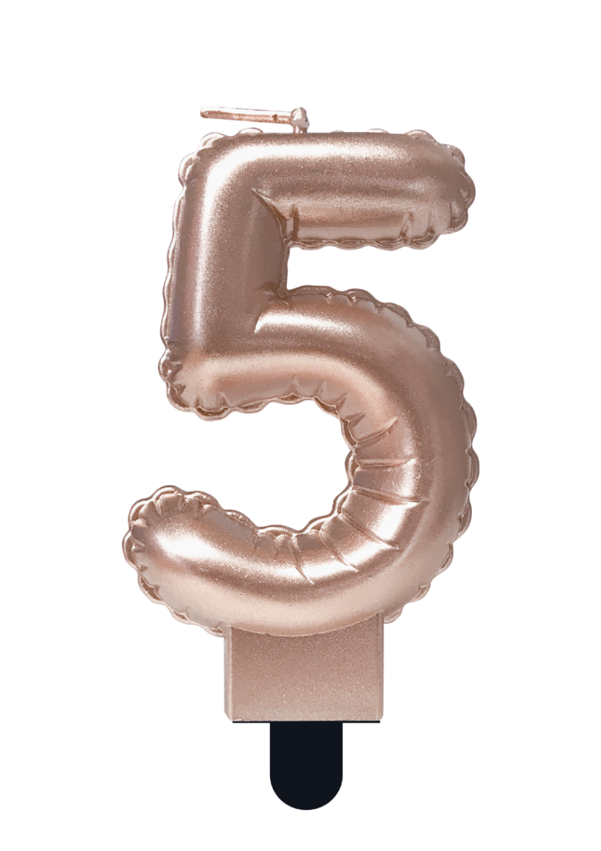 Folieballonkaars rose 5