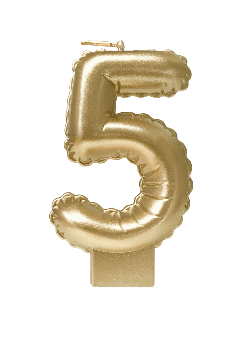 Folieballonkaars goud 5
