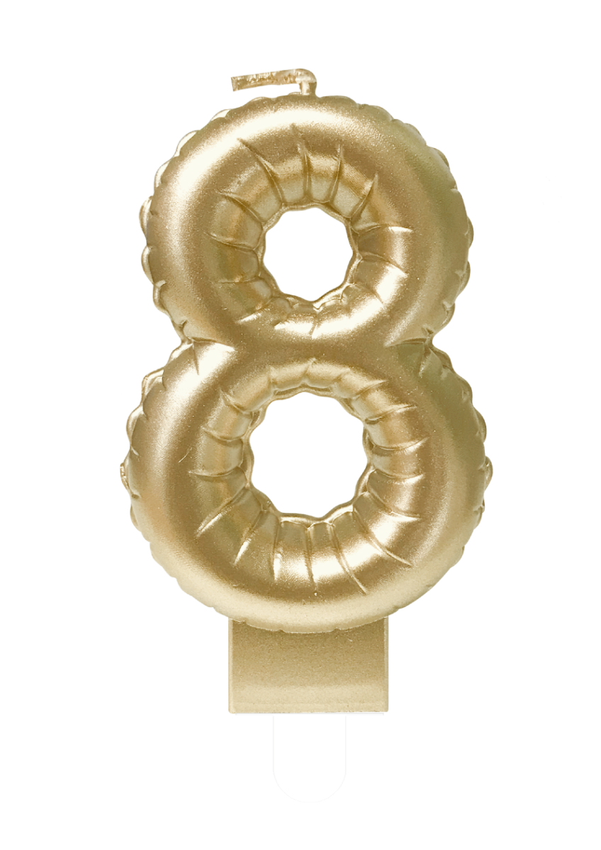 Folieballonkaars goud 8