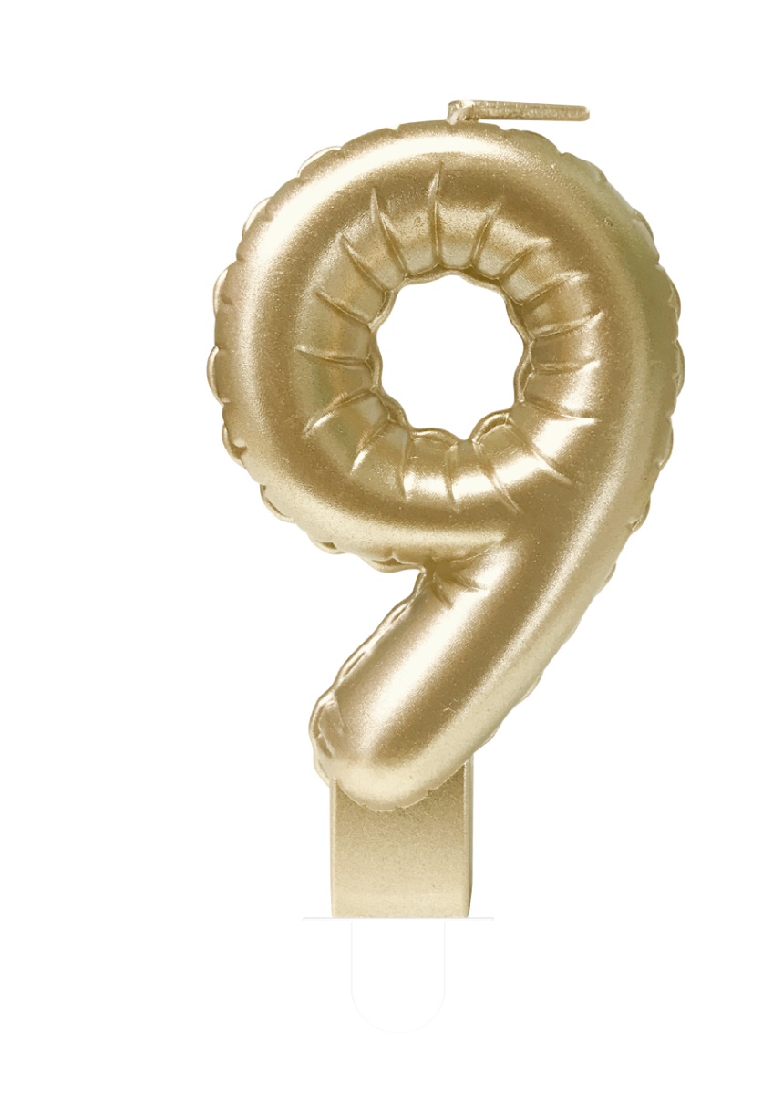 Folieballonkaars goud 9