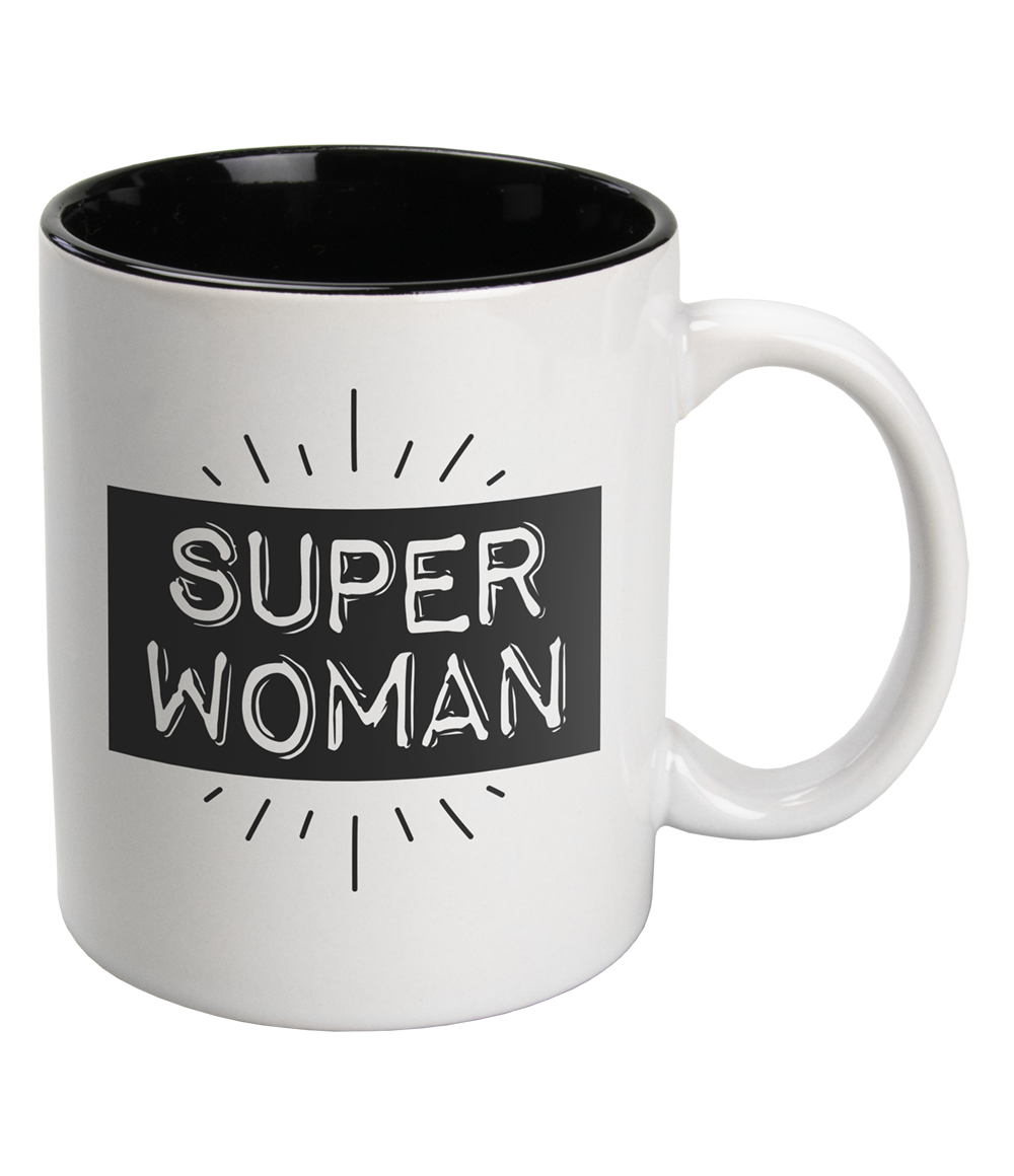 Black&White Mugs - Superwoman-White