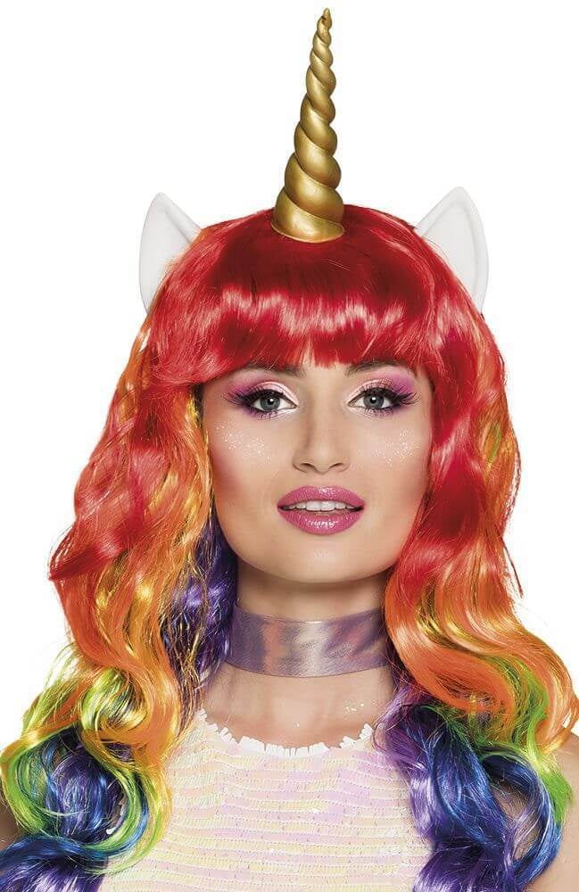 Eenhoorn pruik met oren