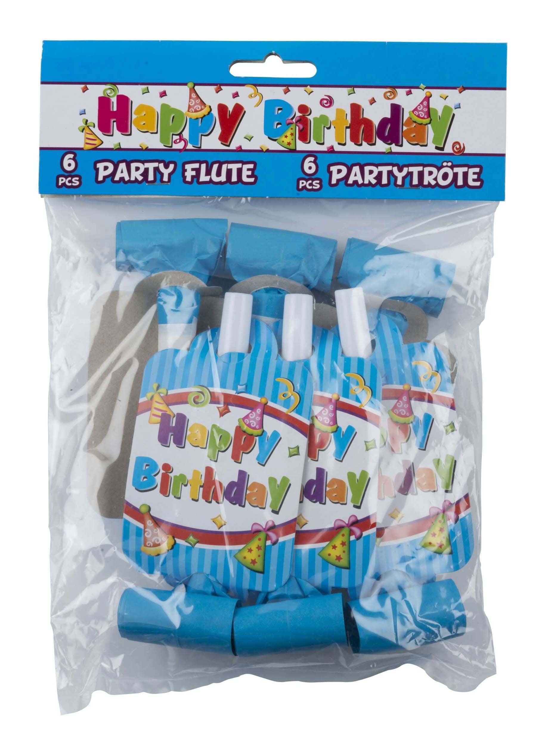 Feestfluit 6 stuks Happy Birthday