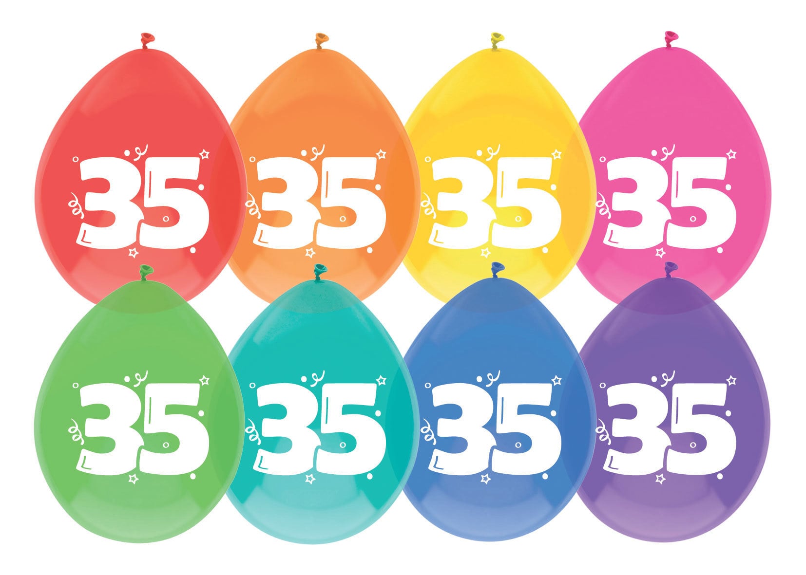 Ballonnen 35 jaar 8 st. 30 cm
