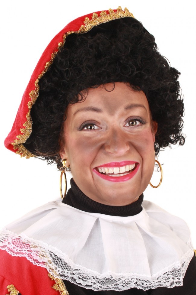 Pruik Piet krul zwart