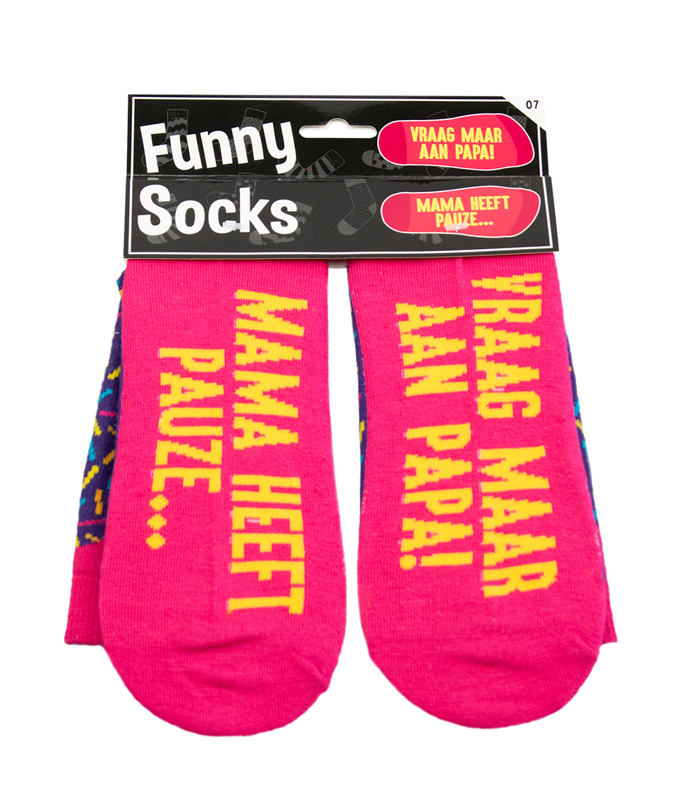 Funny socks vraag maar aan papa mama heeft pauze