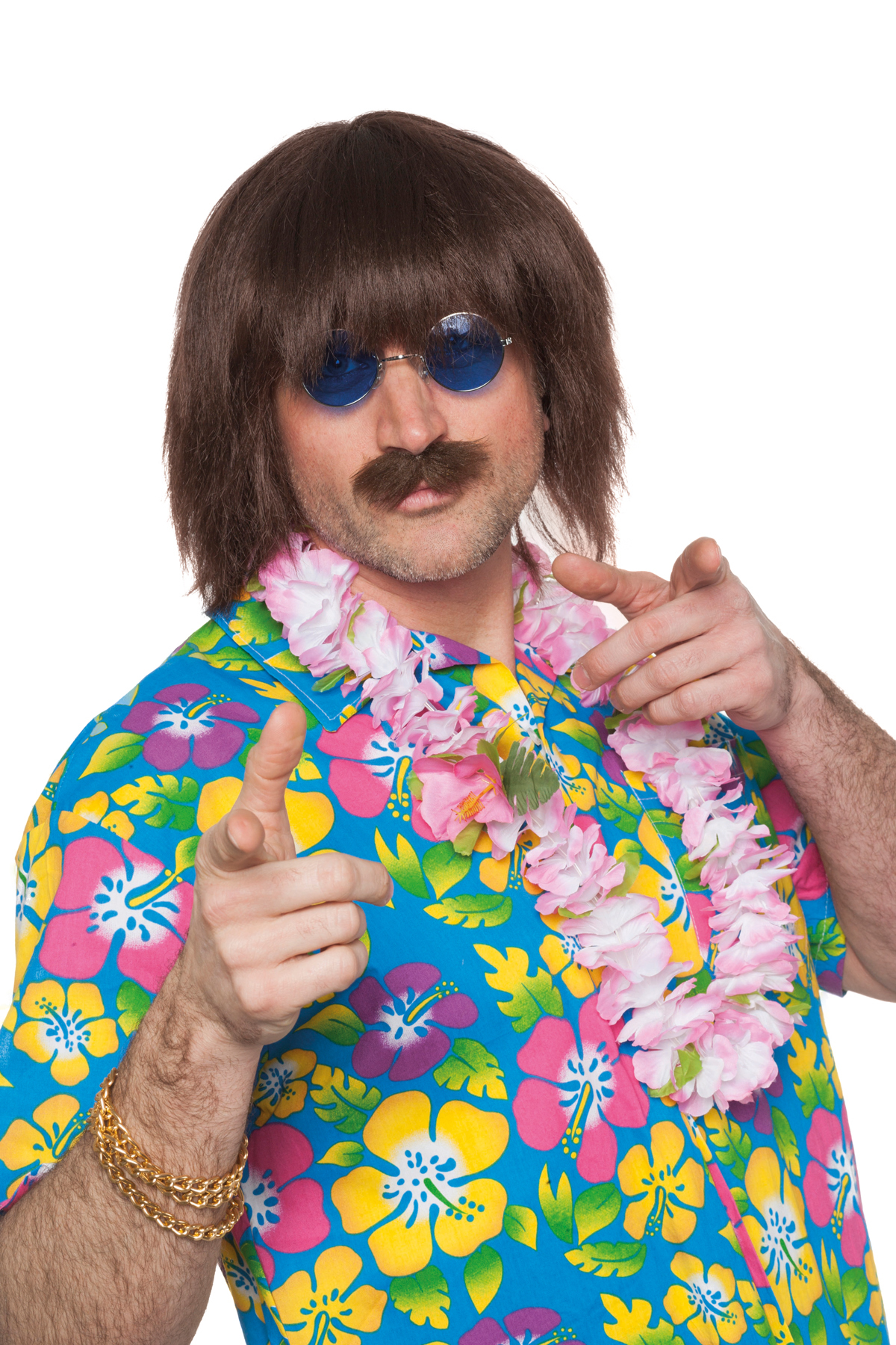 Lennon pruik met snor