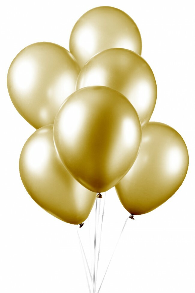 50 Ballonnen 12 inch metallic goud