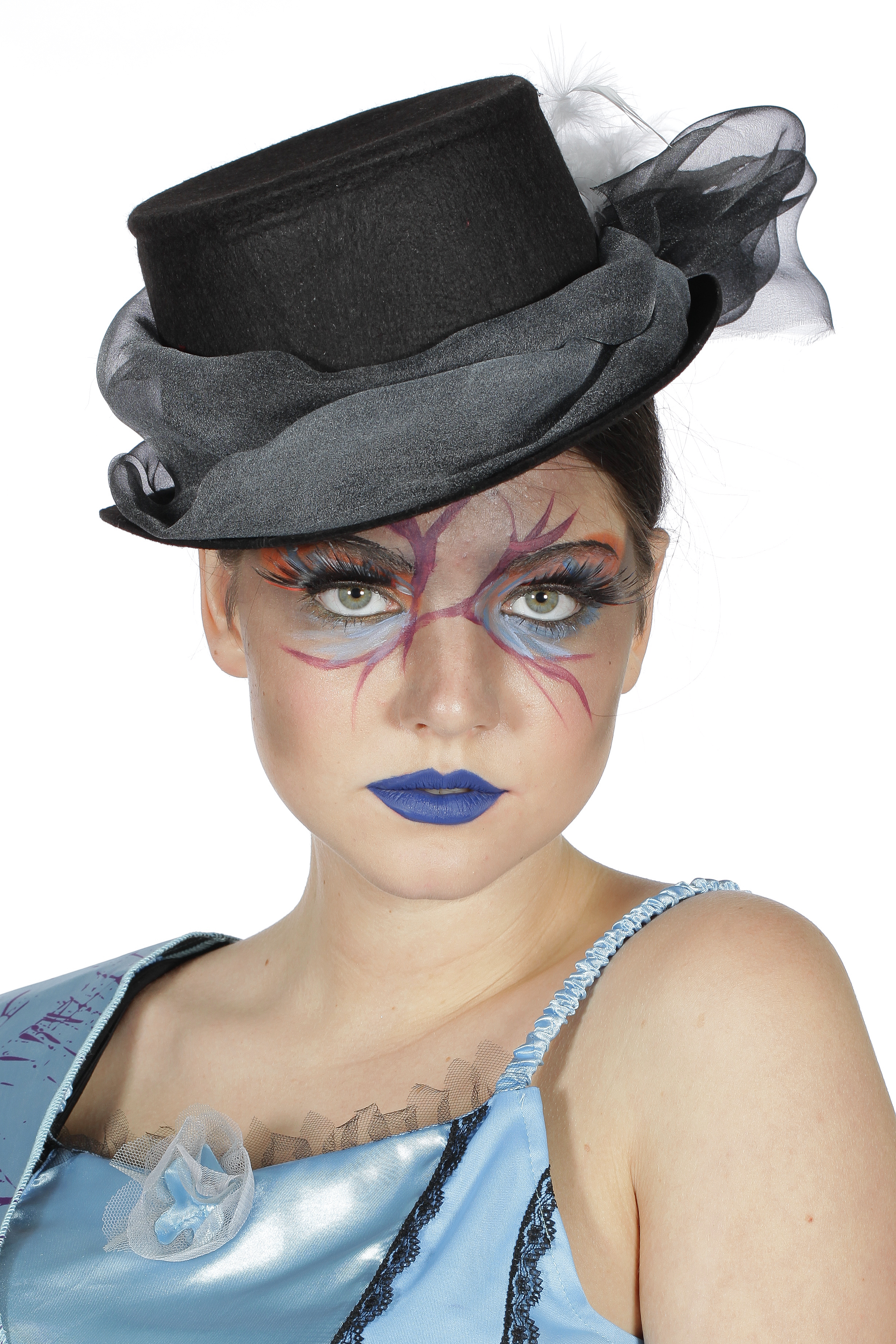 Dameshoed met bloem grijs