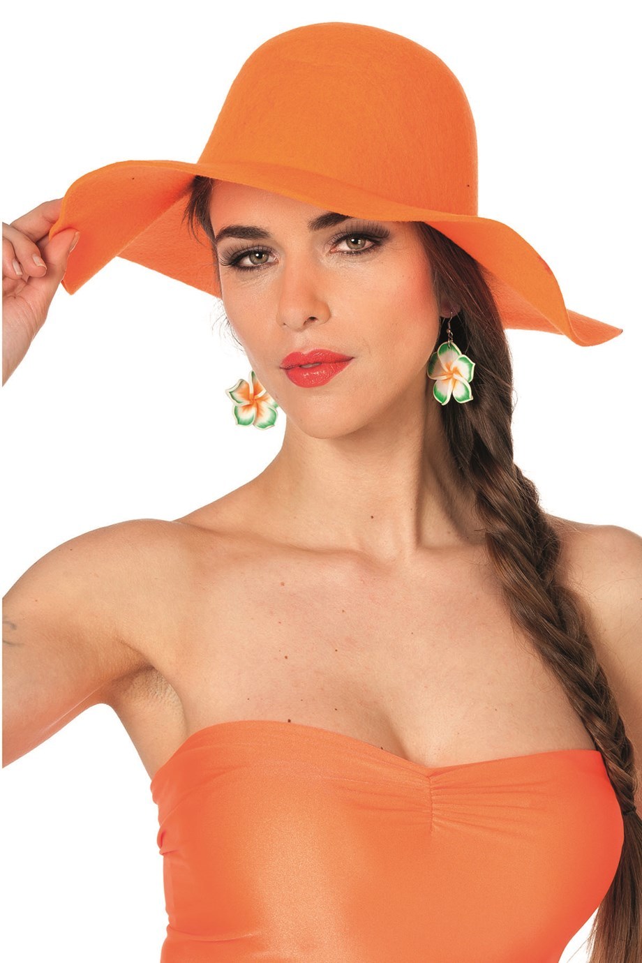 Hippie hoed oranje golvend