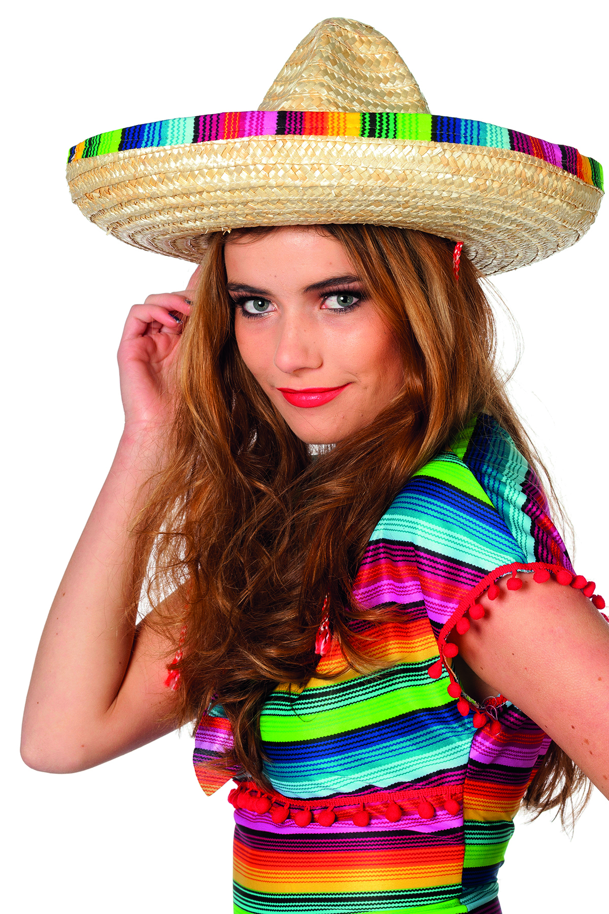 Sombrero met gestreepte rand