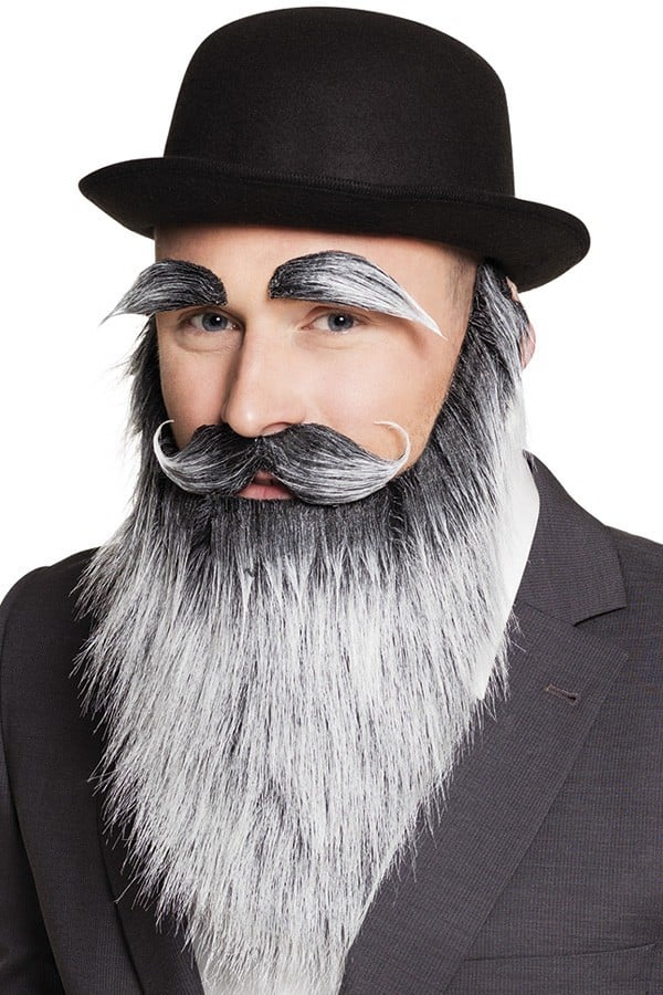 Baard met snor en wenkbrouwen