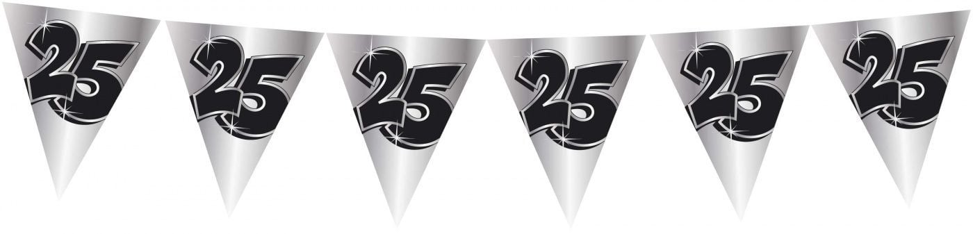 Vlaggenlijn zilver 25 jaar