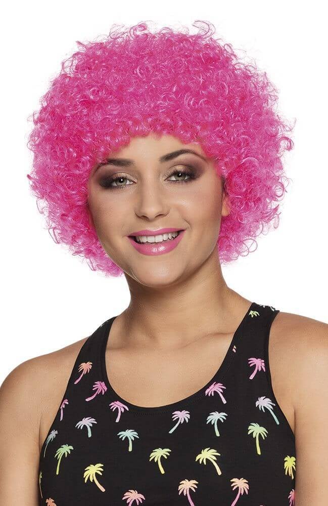 Pruik pop pink