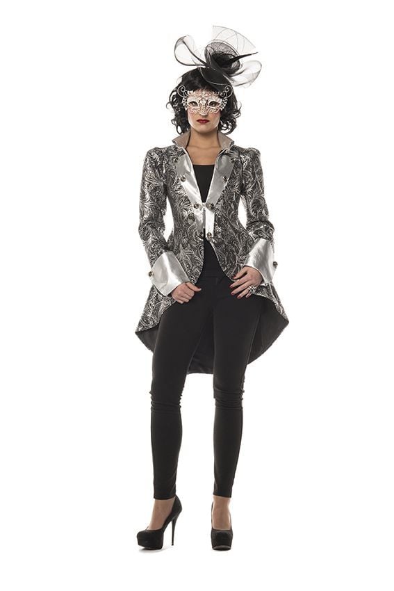 Jas Brokaat Zwart/Zilver op=op