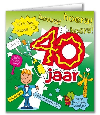 Coppens Wenskaarten 40 Jaar Man Cartoon coppens kopen in de aanbieding