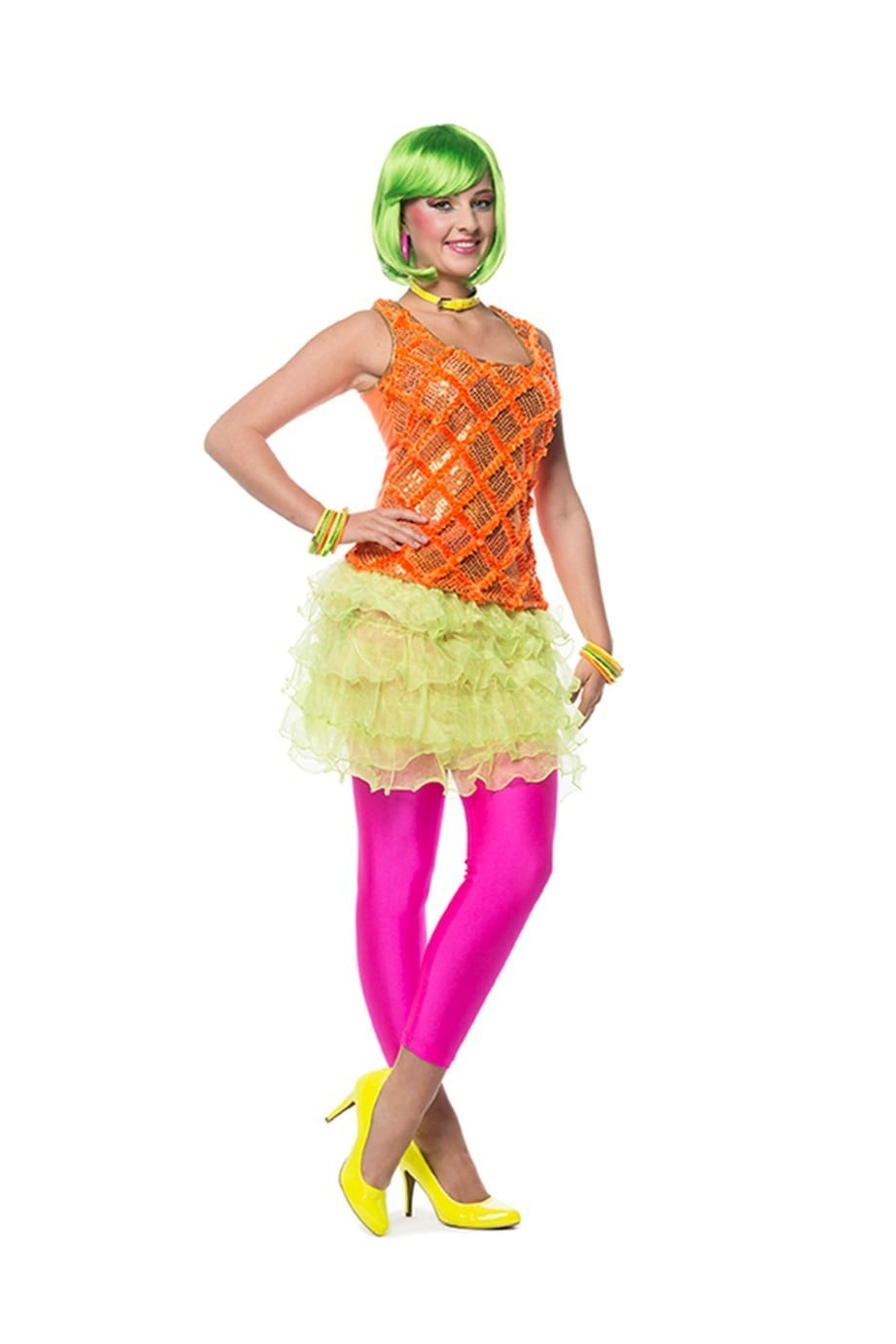 Hemd Ruche Neon Oranje op=op