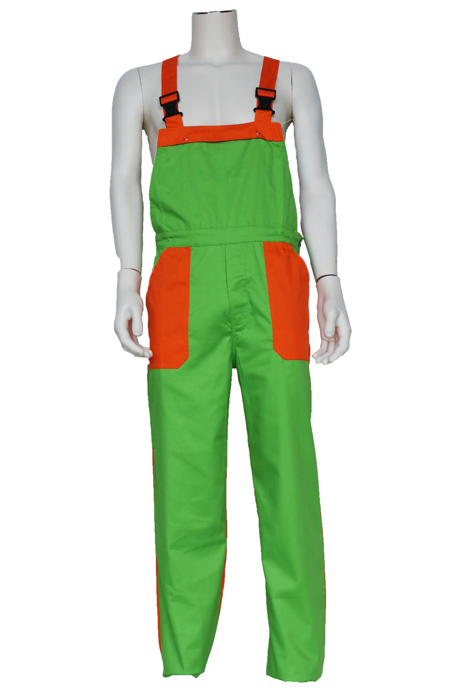 Tuinbroek volwassenen poly/katoen groen / oranje