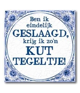 Tegel - Ben ik eindelijk geslaagd, krijg ik zo'n kut tegeltje!