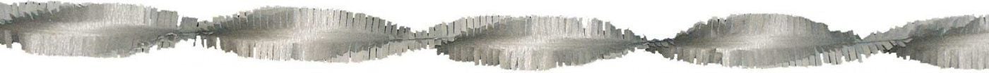 Crêpe guirlande zilver 6 meter