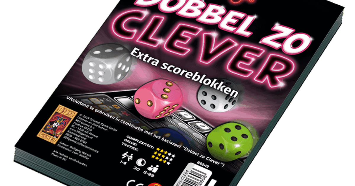 999 Games Dobbel zo clever scoreblok - dobbelspel | Coppens Warenhuis