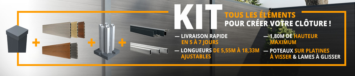 kit clôture composite complet