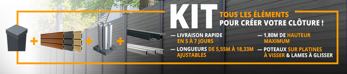 clôture composite kit complet