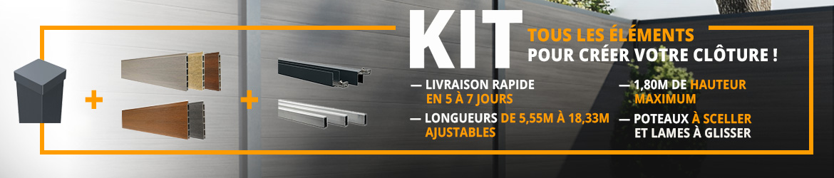 kit clôture composite complet