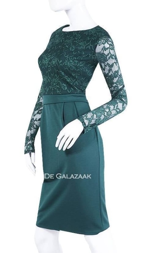 cocktailjurken groen groene cocktailjurk met lange mouwen de galazaak cocktailjurken groen groene cocktailjurk met lange mouwen de galazaak