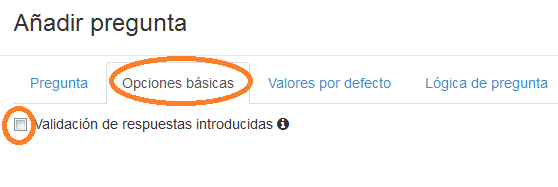 Opciones básicas