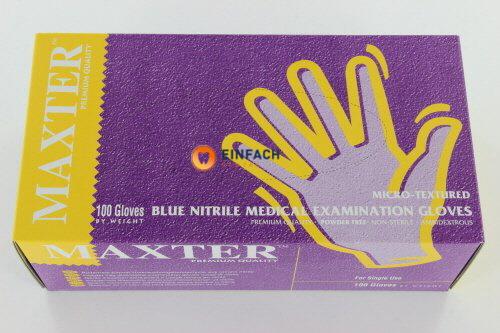 MAXTER HANDSCHUHE NITRIL PUDERFREI BLAU GROß (100 Stück)