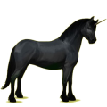 Poney licorne Noir