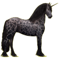 Licorne de selle Frison Noir