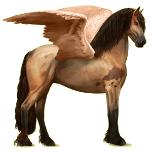 Pégase de selle Frison Noir