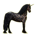 Licorne de selle Frison Noir