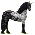 Licorne de selle Frison Noir