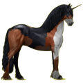 Licorne de selle Frison Noir
