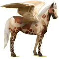 Pégase de selle Paint Horse Pie Tobiano Bai
