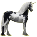 Licorne de selle Frison Noir