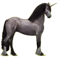 Licorne de selle Frison Noir