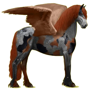 Pégase de selle Frison Noir