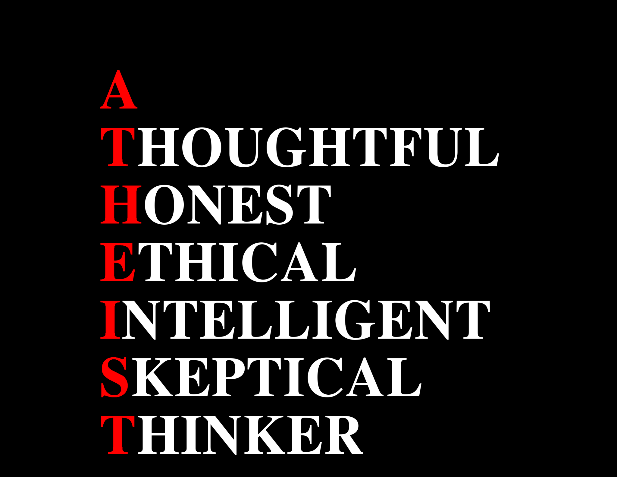 A-T-H-E-I-S-T tee design