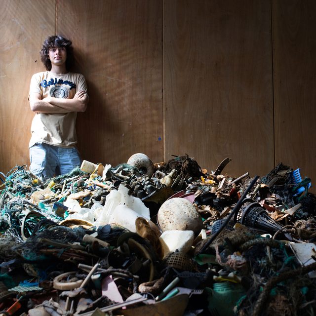 Boyan Slat and plastic found during the ocean cleanup mega expedition